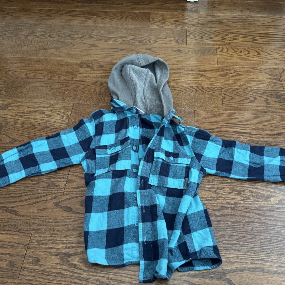 Columbia Hooded Checkered Sweater